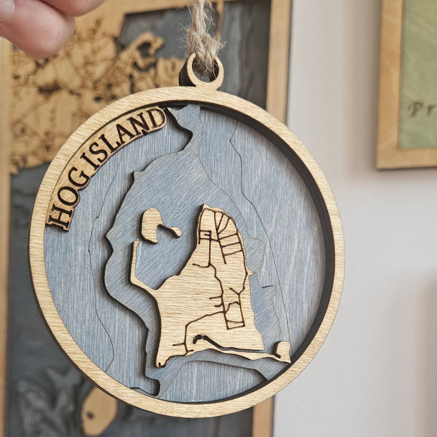 Hog Island, Rhode Island | Wooden Ornament