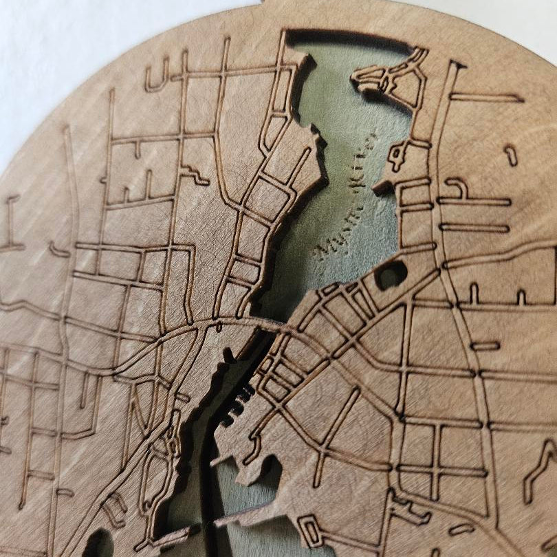 Mystic, Connecticut | Bathymetric 3d Ornament