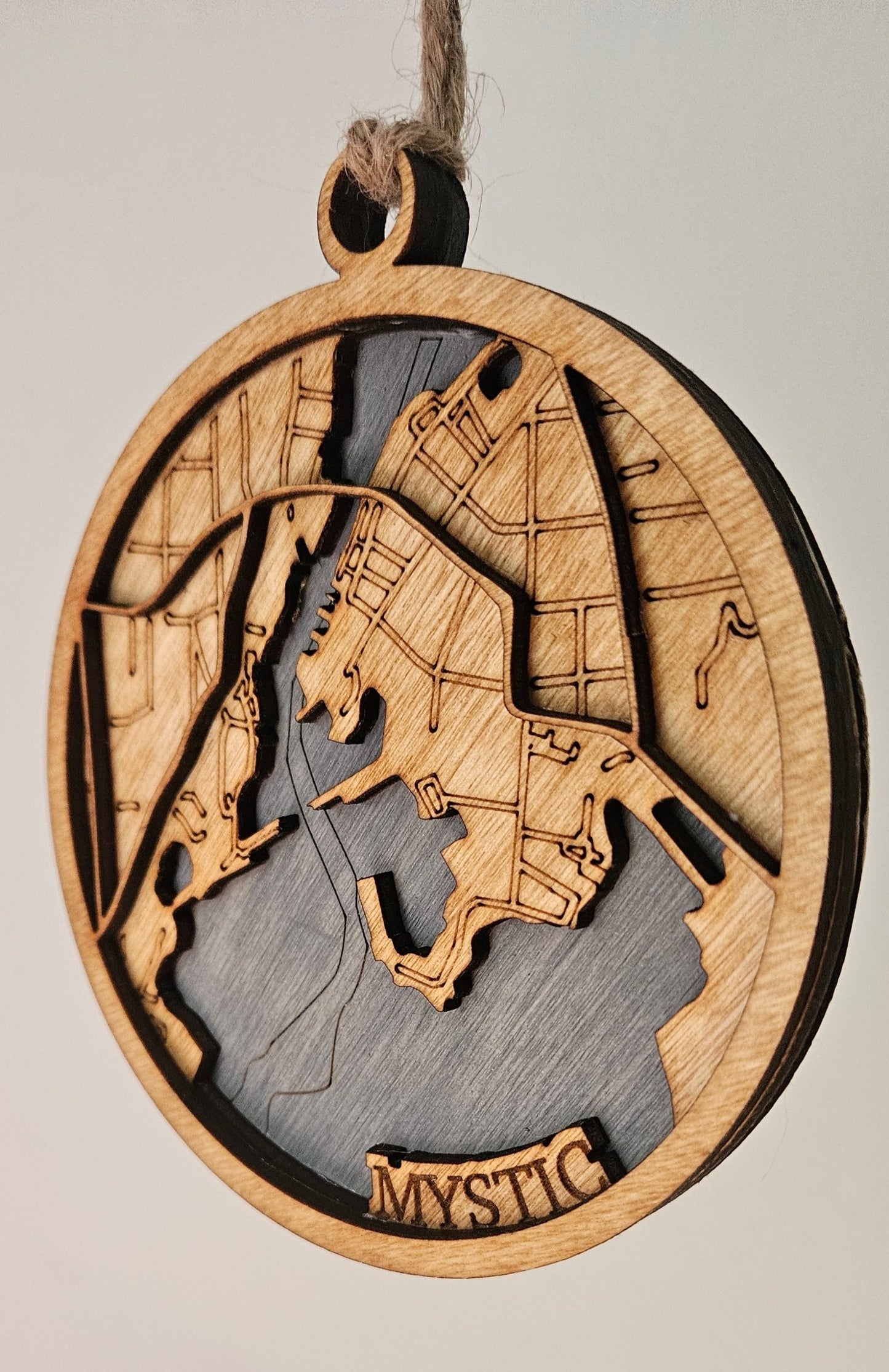Mystic, Connecticut | Bathymetric 3d Ornament