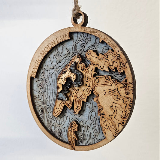 Magic Mountain, VT | 3d Wooden Topgraphy Ornament