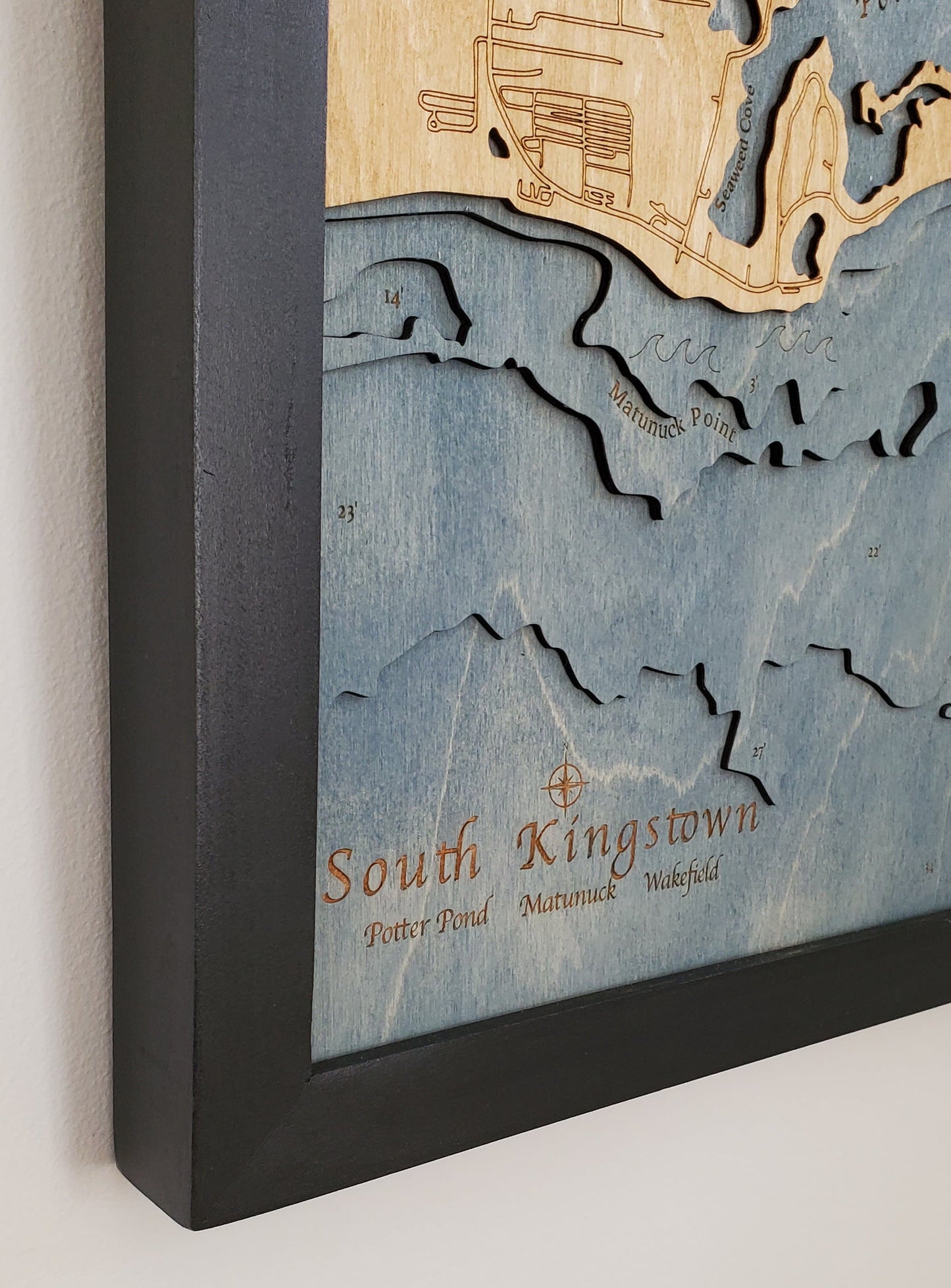 Potter Pond, South Kingstown | Wooden Chart