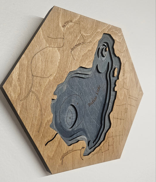 Indian Lake, South Kingstown  | 3D Wooden Hexagon