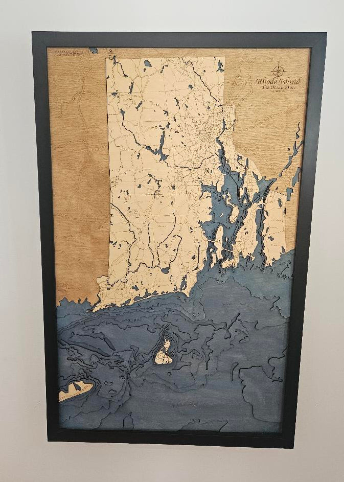 Rhode Island  | 3D Wooden Chart
