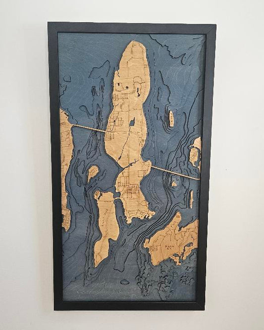 Jamestown Island | 3D Wooden Chart