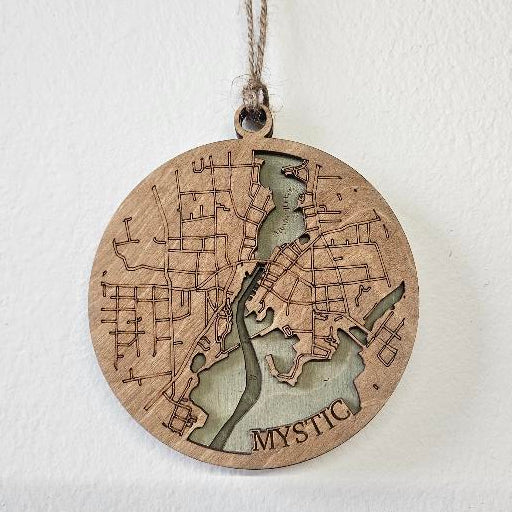 Mystic, Connecticut | Bathymetric 3d Ornament