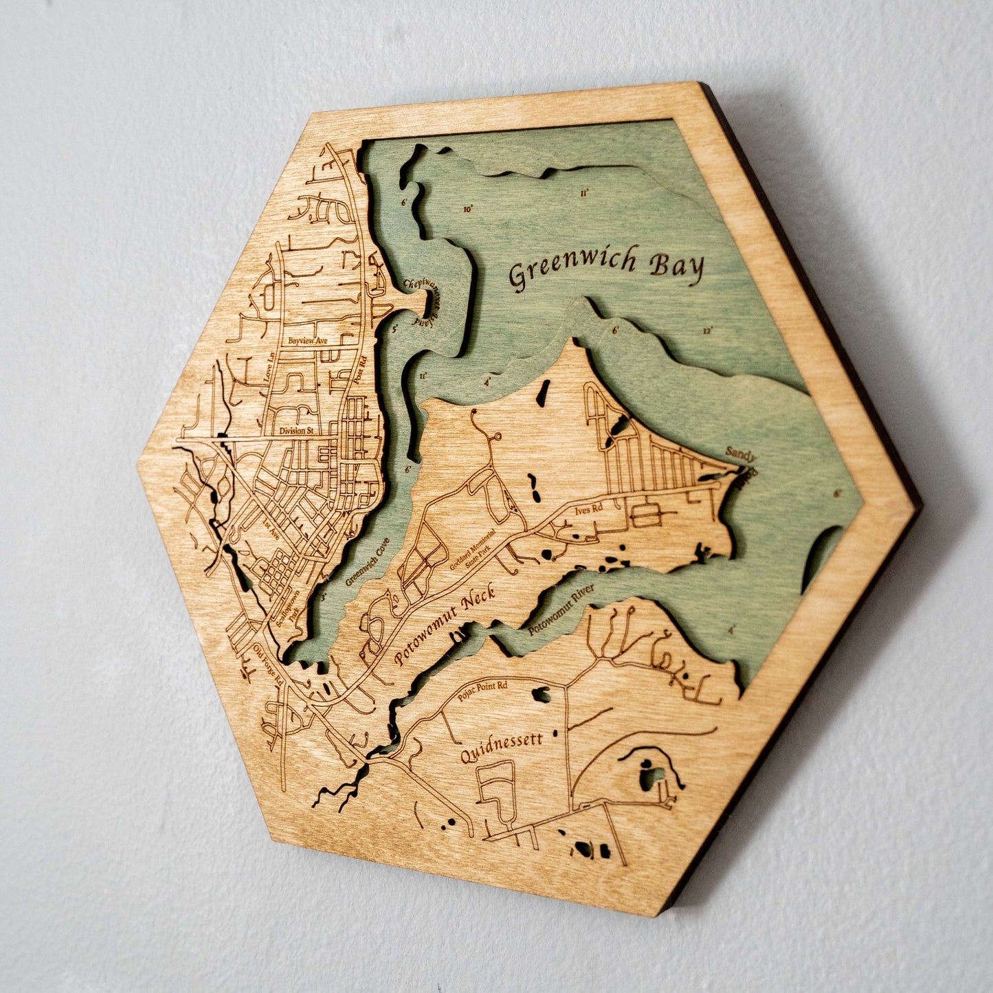 Potowomut, Warwick| Greenwich Bay, Rhode Island | 3d Hexagon