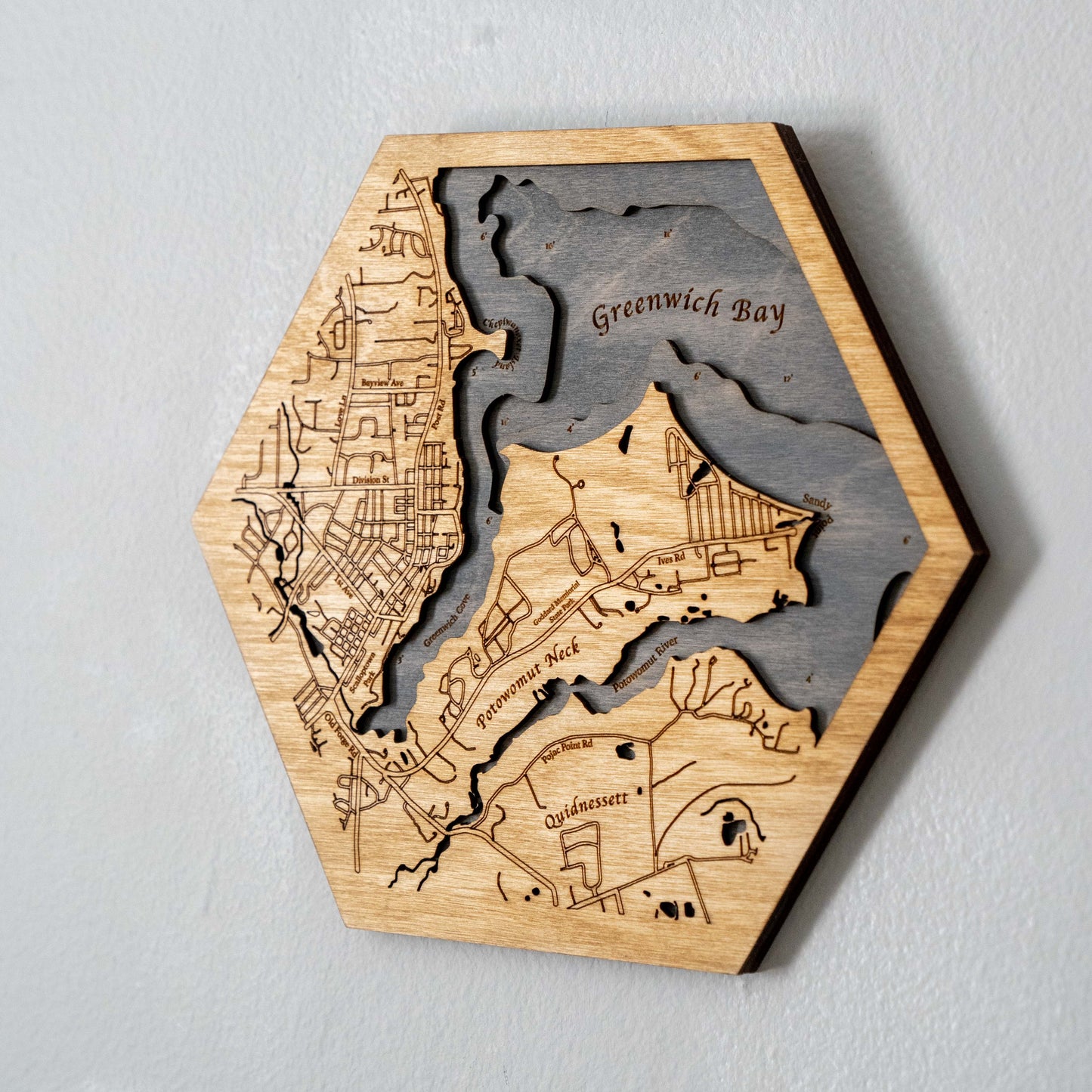 Potowomut, Warwick| Greenwich Bay, Rhode Island | 3d Hexagon