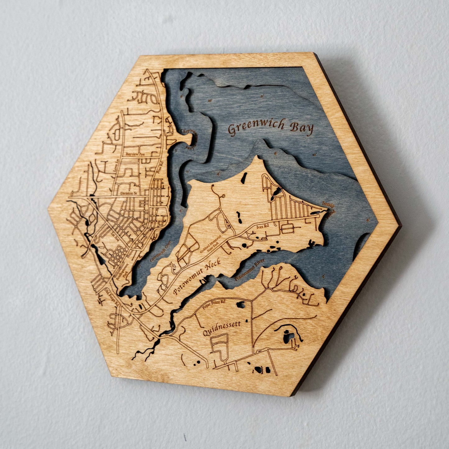 Potowomut, Warwick| Greenwich Bay, Rhode Island | 3d Hexagon