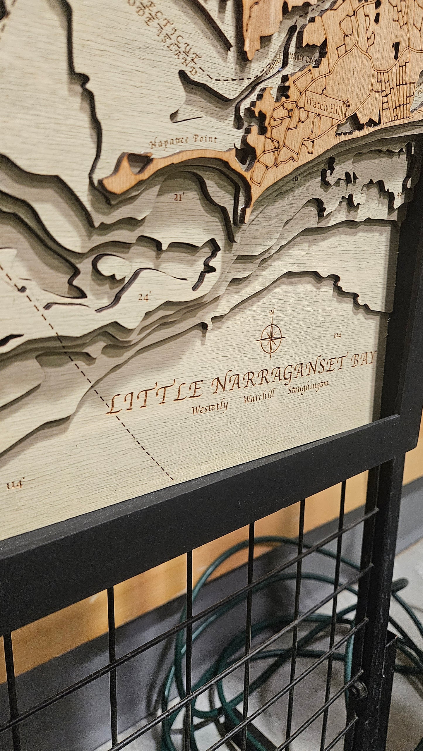 Little Narrgansett, Rhode  | 3D Wooden Chart