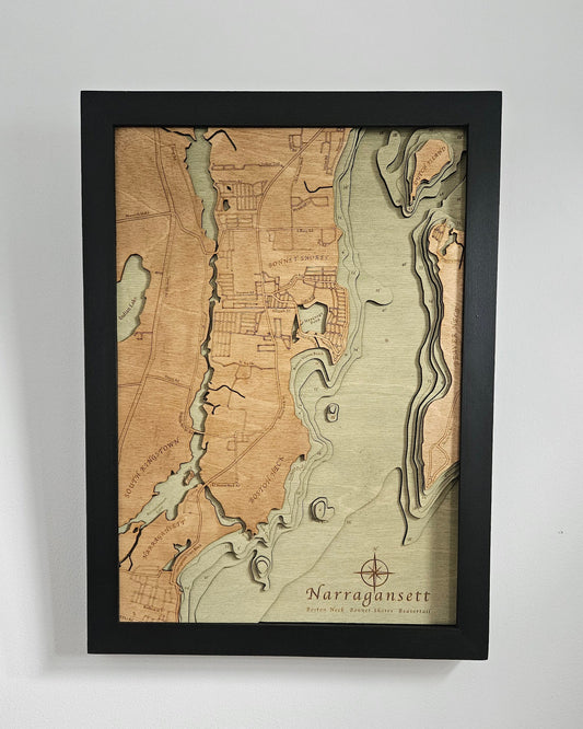 Narragansett, Rhode Island  | 3D Wooden Chart
