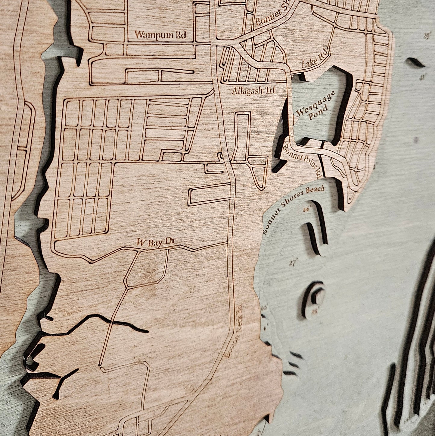 Narragansett, Rhode Island  | 3D Wooden Chart